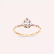 0.54 CT Markiz ve Damla Kesim Pırlanta Taşlı Rose Altın Yüzük