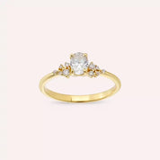 0.55 CT Oval Kesim Pırlanta Taşlı Sarı Altın Yüzük