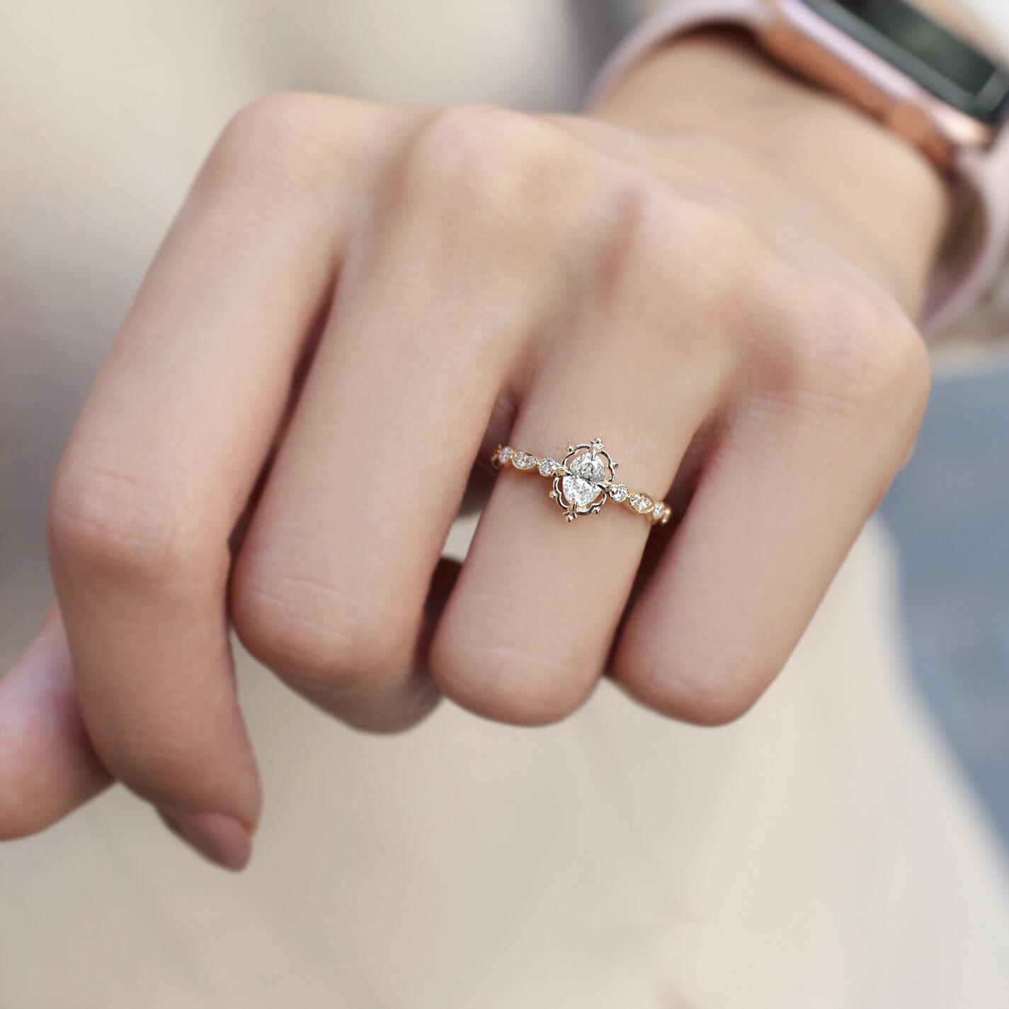 0.55 CT Vintage Aria Tasarım Pırlanta Yüzük