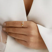 0.57 CT Golden Yellow Safir Pırlanta Taşlı Sarı Altın Yüzük