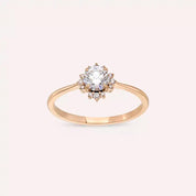 0.57 CT Pırlanta Taşlı Rose Altın Yüzük