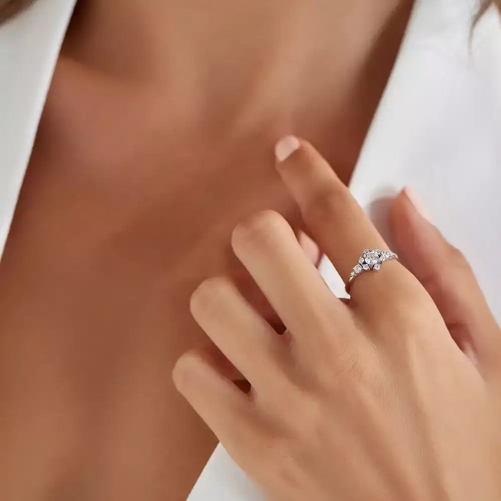 Adore 0.58 CT Pırlanta Taşlı Beyaz Altın Yüzük