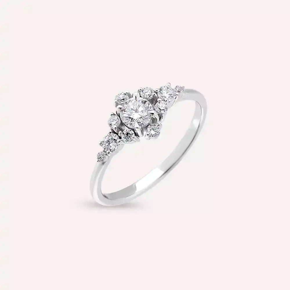 0.58 CT Pırlanta Taşlı Beyaz Altın Yüzük
