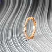 0.60 CT Baget Kesim Pırlanta Taşlı Rose Altın Tamtur Yüzük