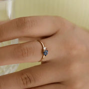 0.60 CT Multicolor Safir ve Pırlanta Taşlı Sarı Altın Yüzük