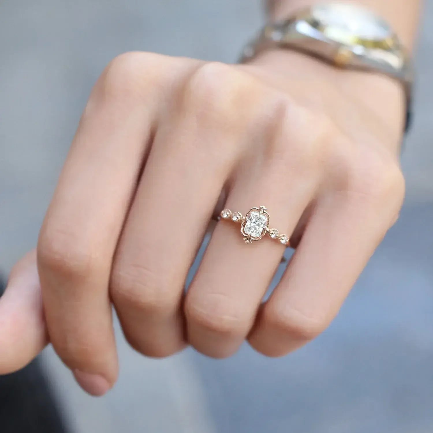 0.60 CT Vintage Aria Radiant Tasarım Pırlanta Yüzük