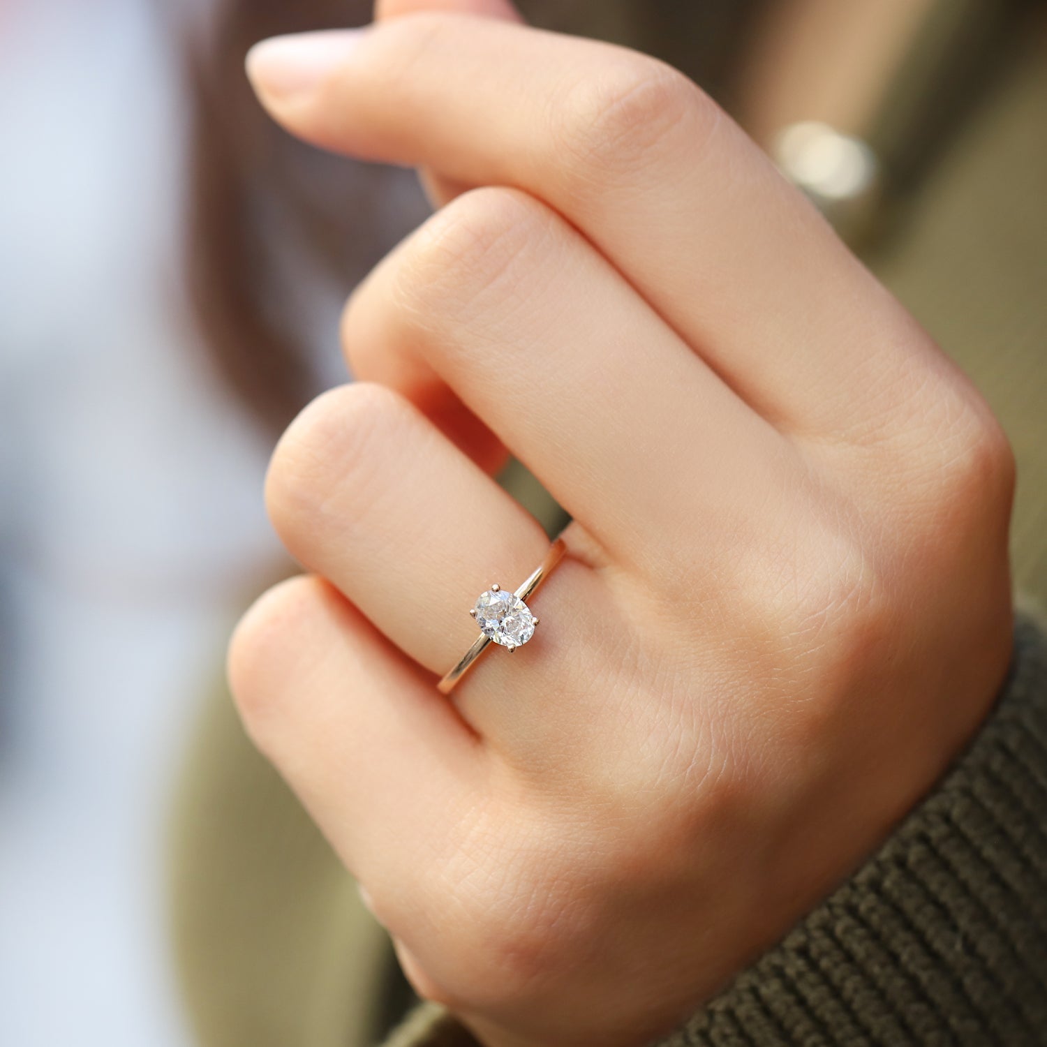 0.60 Karat Oval Pırlanta Tektaş Yüzük