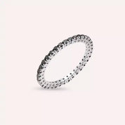 0.63 CT Siyah Pırlanta Taşlı Beyaz Altın Tamtur Yüzük