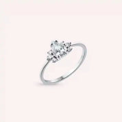 0.65 CT Damla Kesim Pırlanta Taşlı Beyaz Altın Yüzük
