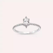 0.65 CT Markiz Kesim Pırlanta Taşlı Beyaz Altın Yüzük