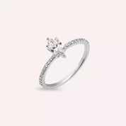 0.65 CT Markiz Kesim Pırlanta Taşlı Beyaz Altın Yüzük