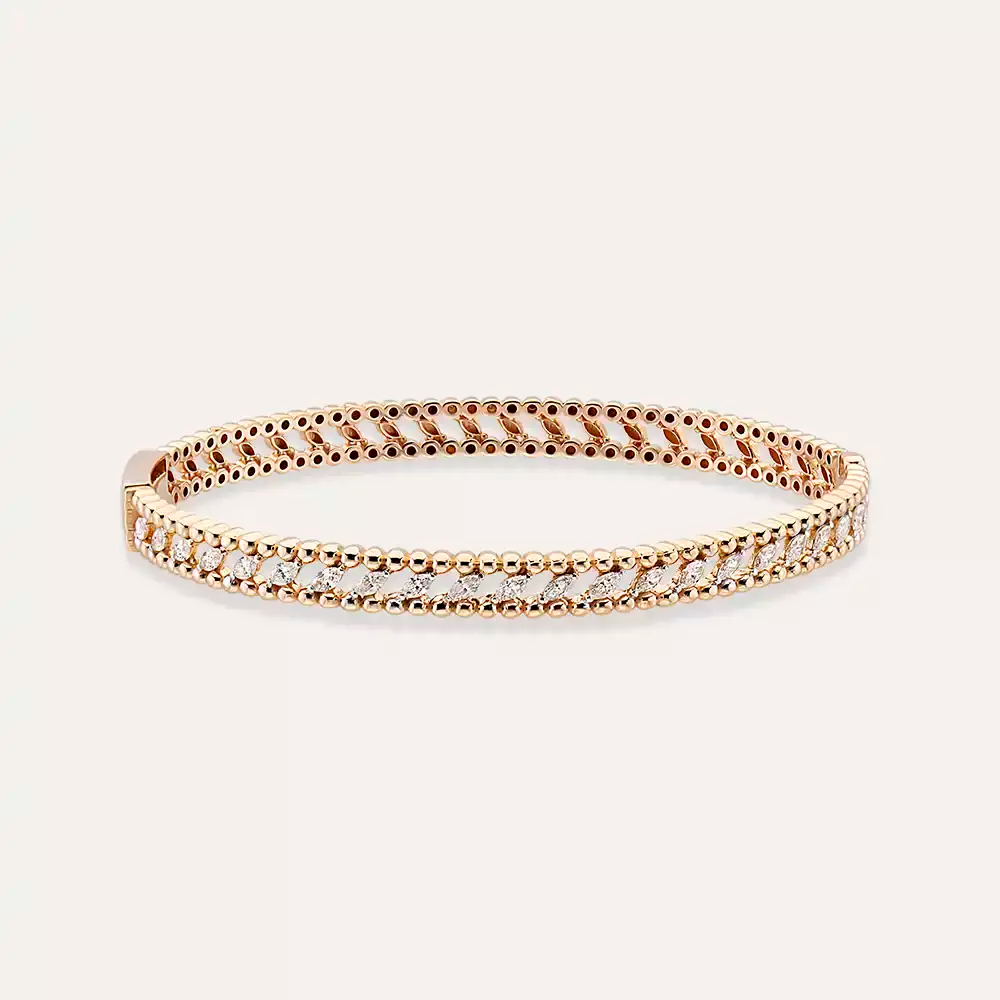 0.65 CT Pırlanta Taşlı Rose Altın Bilezik