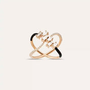 0.65 CT Pırlanta Taşlı ve Siyah Mineli Rose Altın Yüzük