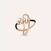 0.65 CT Pırlanta Taşlı ve Siyah Mineli Rose Altın Yüzük