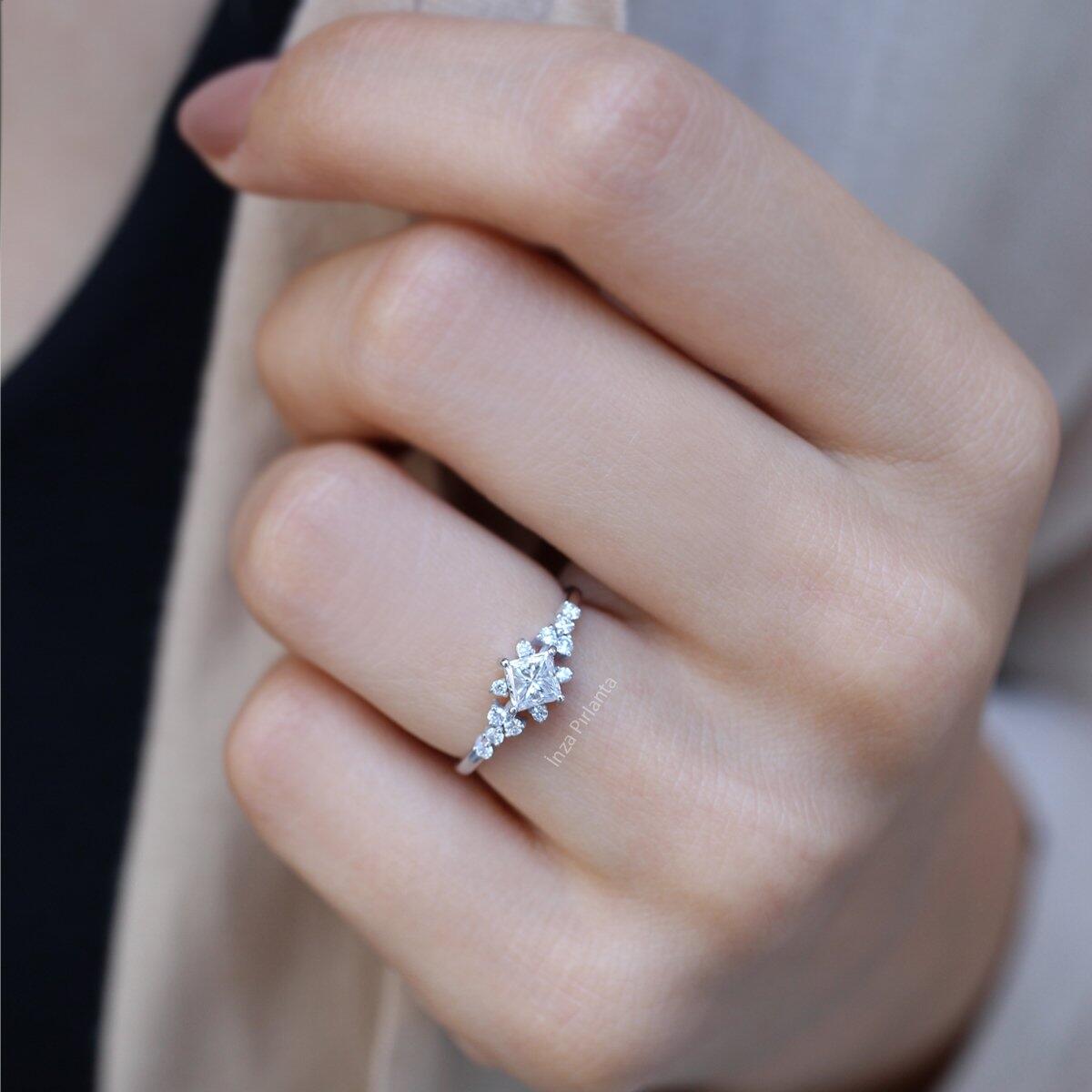 0.65 CT Vintage Pırlanta Prenses Yüzük