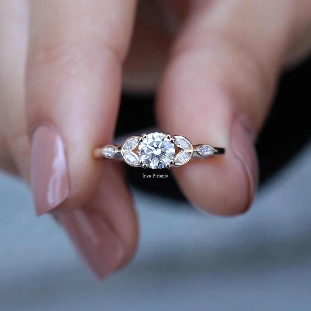 0.65 CT Vintage Tasarım Markiz Pırlanta Yüzük