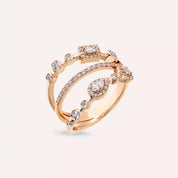 0.67 CT Damla ve Baget Kesim Pırlanta Taşlı Rose Altın Yüzük