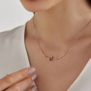 Zaria 0.67 CT Multicolor Safir Taşlı Rose Altın Kolye