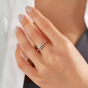 Pollen 0.68 CT Oval Kesim Pırlanta Taşlı Rose Altın Yüzük