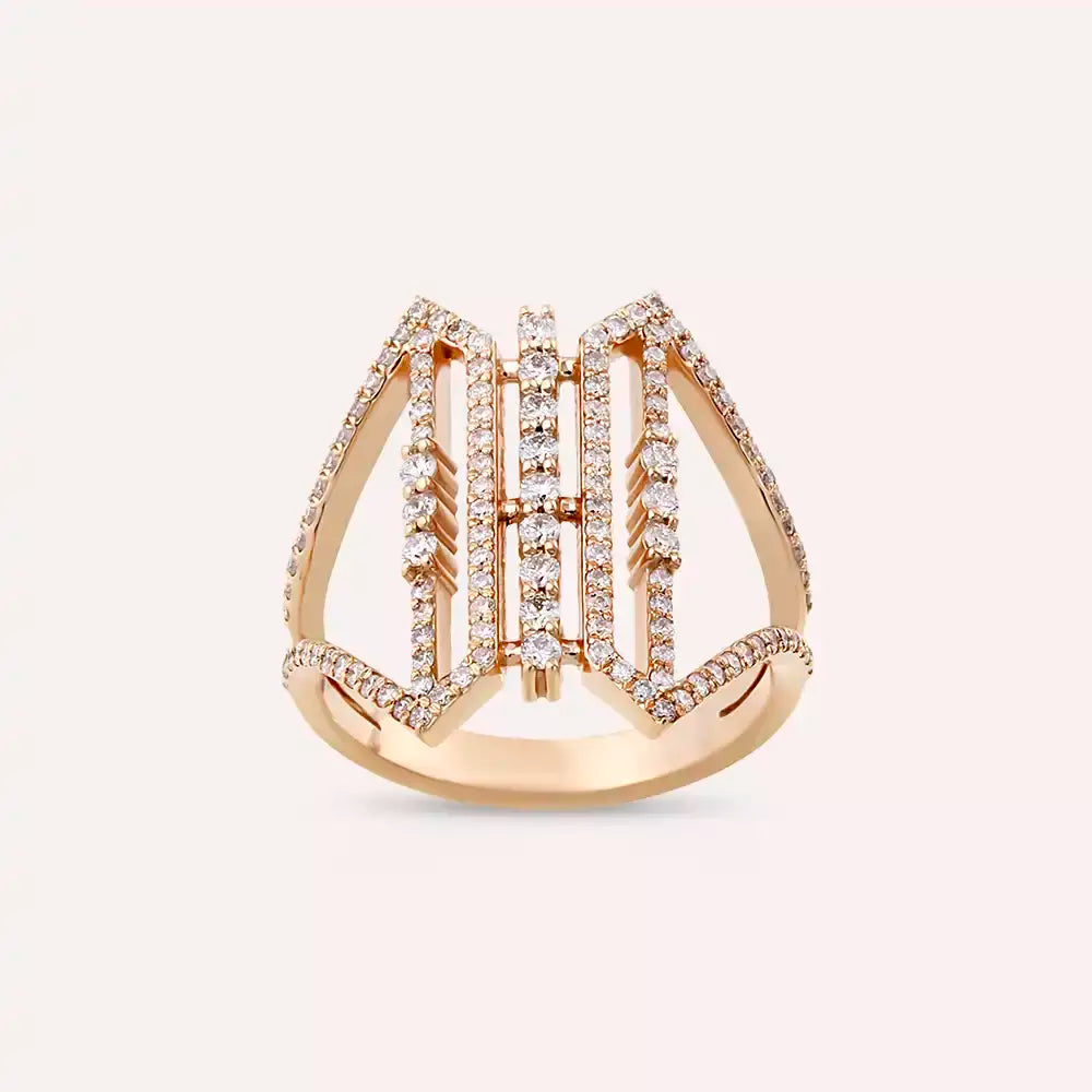 0.69 CT Pırlanta Taşlı Rose Altın Yüzük