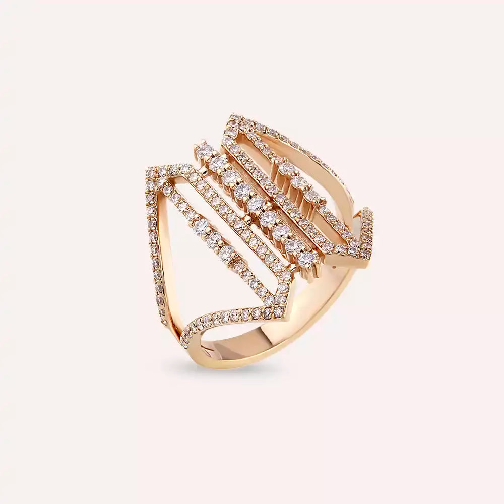 0.69 CT Pırlanta Taşlı Rose Altın Yüzük