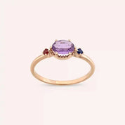 0.70 CT Multicolor Safir Taşlı Rose Altın Yüzük