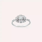 0.70 CT Oval Kesim Pırlanta Taşlı Beyaz Altın Yüzük