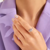 0.70 CT Oval Kesim Pırlanta Taşlı Beyaz Altın Yüzük