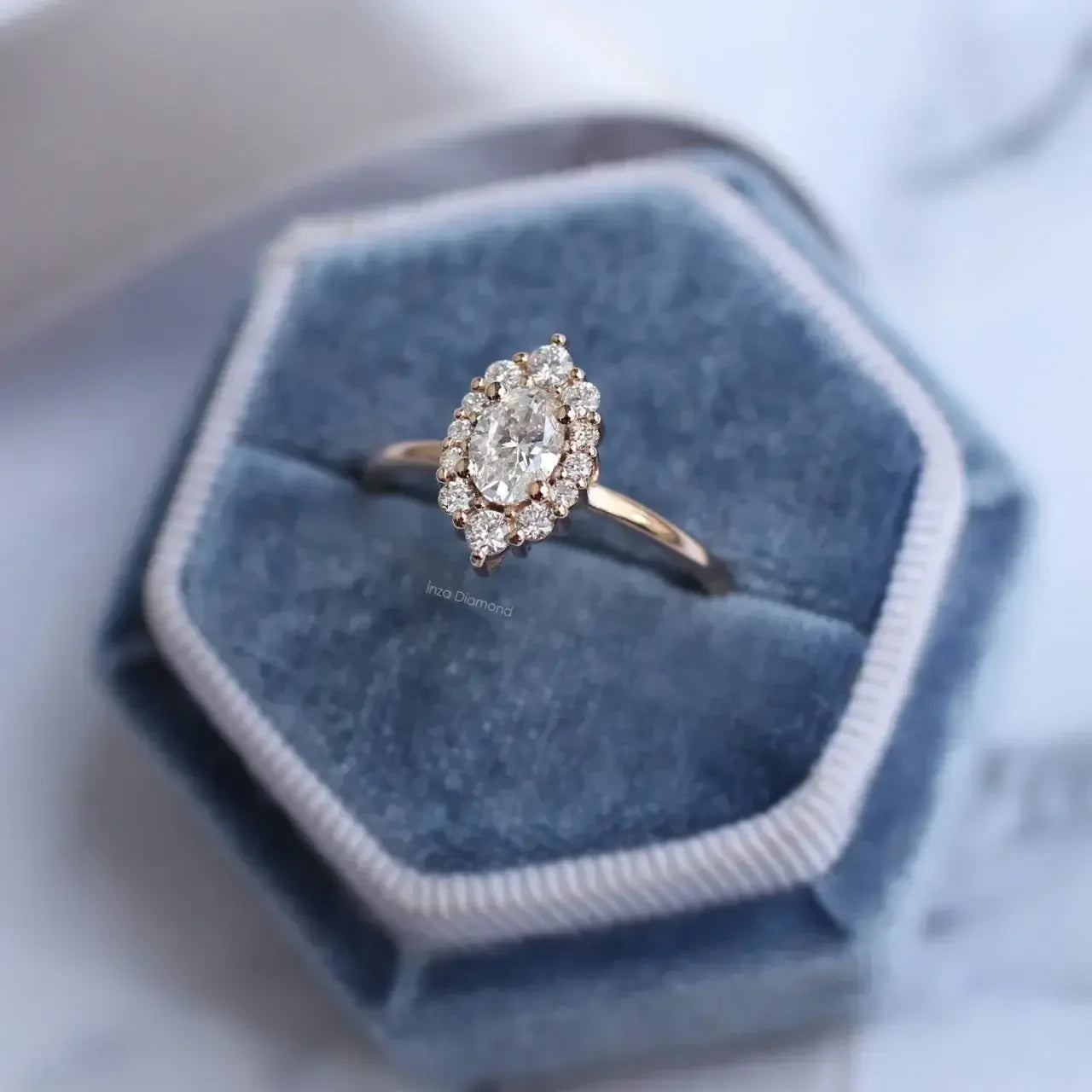 0.70 CT Vintage Oval Lina Tasarım Pırlanta Yüzük