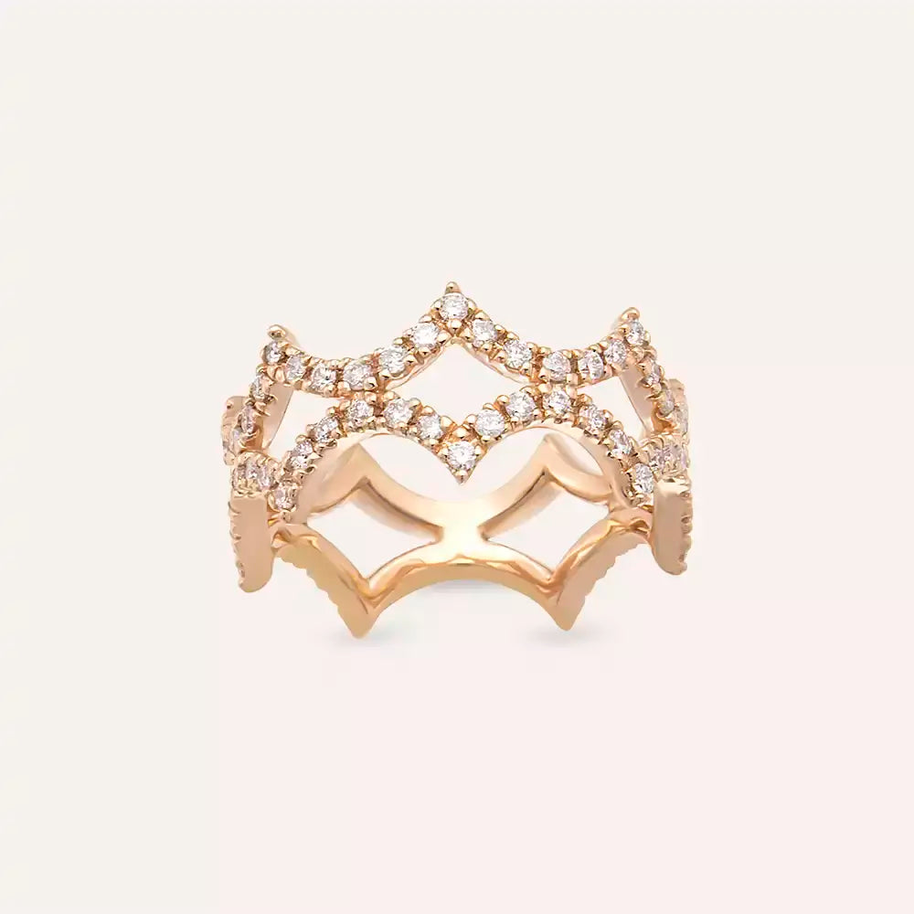 0.73 CT Pırlanta Taşlı Rose Altın Yüzük