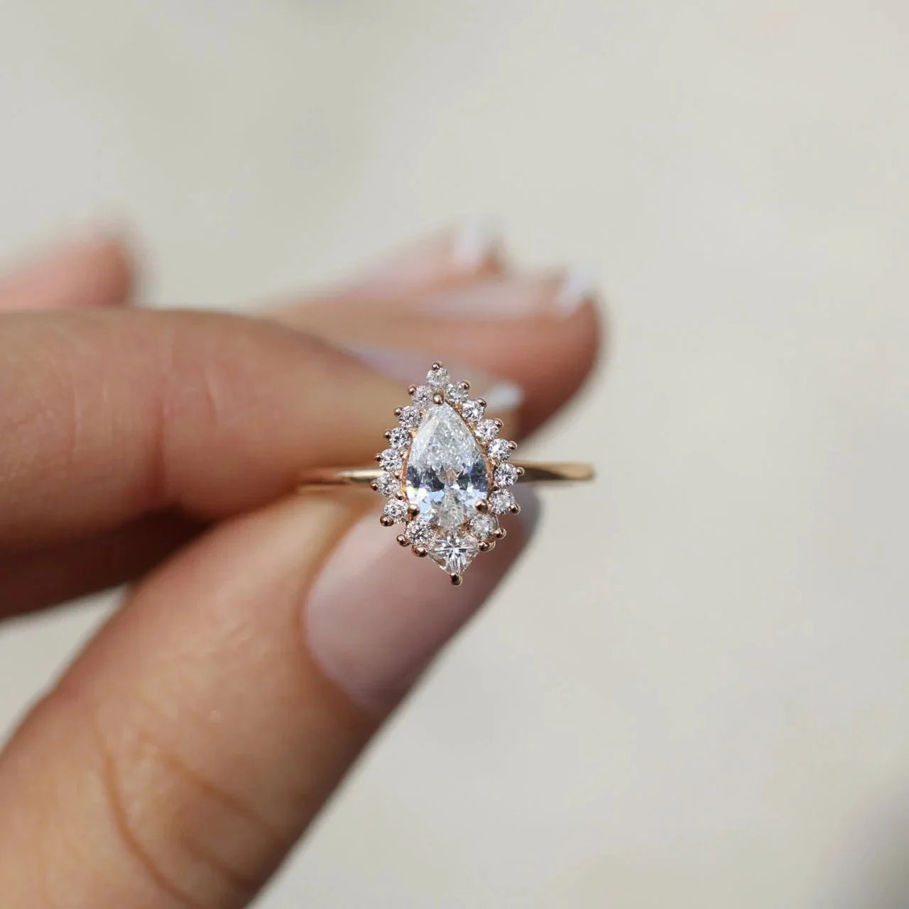 0.75 Karat Özel Tasarım Damla & Prenses Pırlanta Yüzük