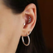 0.78 CT Pırlanta Taşlı Tamtur Beyaz Altın Tek Küpe