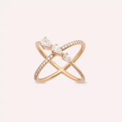 0.79 CT Pırlanta Taşlı Rose Altın Yüzük