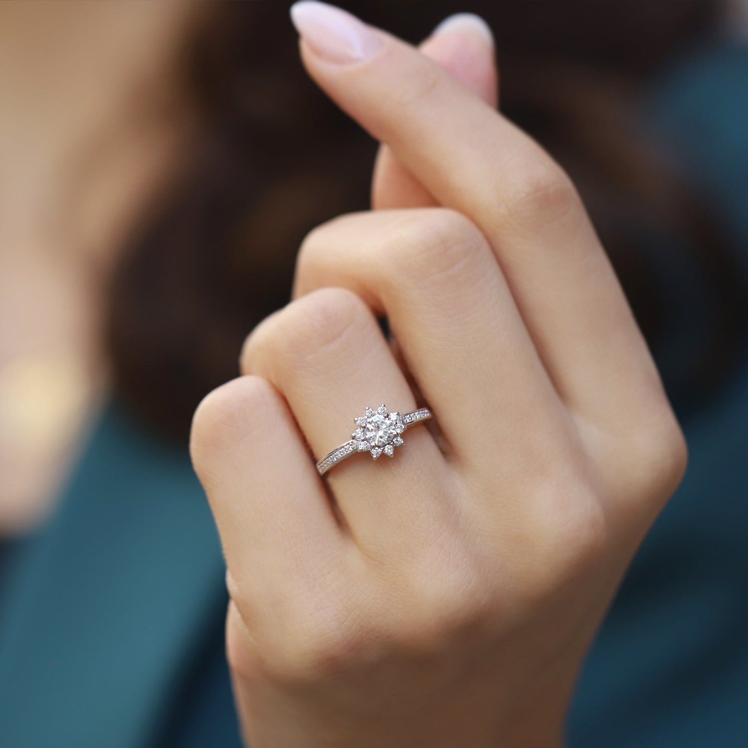 0.80 CT Vintage Tasarım Kar Tanesi Pırlanta Yüzük