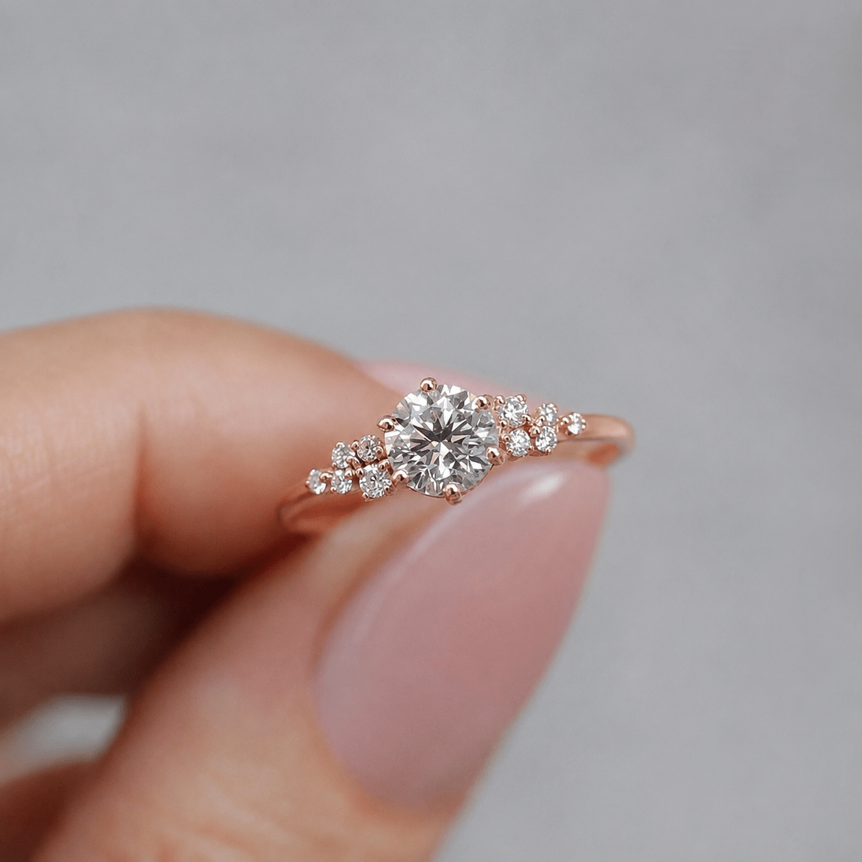0.80 Karat F SI2 GIA Sertifikalı Vintage Asimetri Pırlanta Tektaş Yüzük