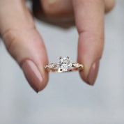 0.82 CT GIA Sertifikalı Vintage Tasarım Oval Pırlanta Tektaş Yüzük