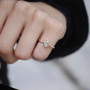 0.82 CT GIA Sertifikalı Vintage Tasarım Oval Pırlanta Tektaş Yüzük