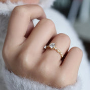 0.82 CT HRD Sertifikalı Vintage Tasarım Pırlanta Tektaş Yüzük