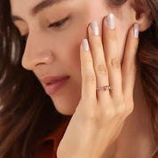 0.84 CT Brown Pırlanta ve Pink Safir Taşlı Rose Altın Yüzük