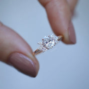 0.85 CT HRD Sertifikalı Vintage Lotus Pırlanta Yüzük