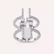 0.87 CT Baget Pırlanta Taşlı Beyaz Altın Yüzük
