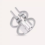 0.87 CT Baget Pırlanta Taşlı Beyaz Altın Yüzük