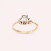 0.86 CT Multicolor Safir ve Pırlanta Taşlı Beyaz Altın Yüzük