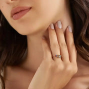 0.92 CT Multicolor Safir ve Pırlanta Taşlı Rose Altın Yüzük