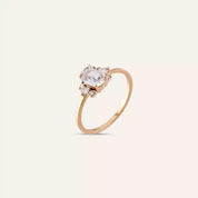 0.93 CT Light Blue Safir ve Pırlanta Taşlı Rose Altın Yüzük