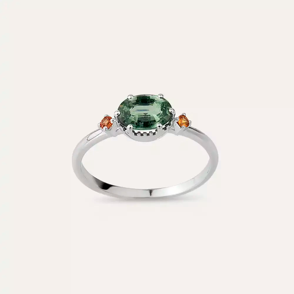 Swing 0.94 CT Green Safir ve Orange Safir Taşlı Yüzük