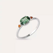 Swing 0.94 CT Green Safir ve Orange Safir Taşlı Yüzük