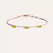 0.98 CT Yellow Safir ve Pırlanta Taşlı Bileklik