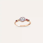 0.99 CT Multicolor Safir Taşlı Rose Altın Yüzük
