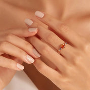 Fiver 0.99 CT Oval Kesim Multicolor Safir Taşlı Rose Altın Yüzük